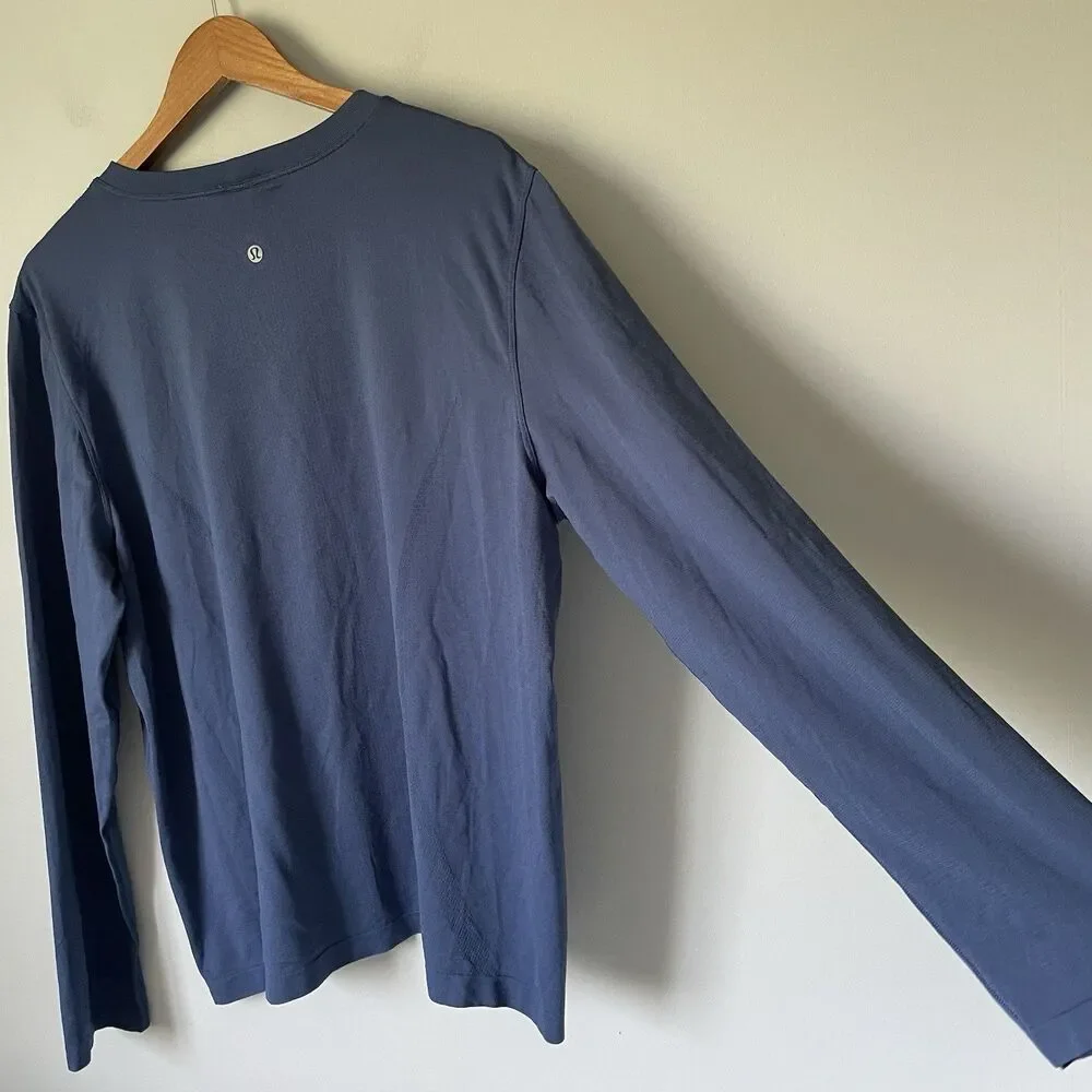 Lululemon Swiftly Relaxed Long-Sleeve Top Hip Length Athletic Navy Blue Size 12